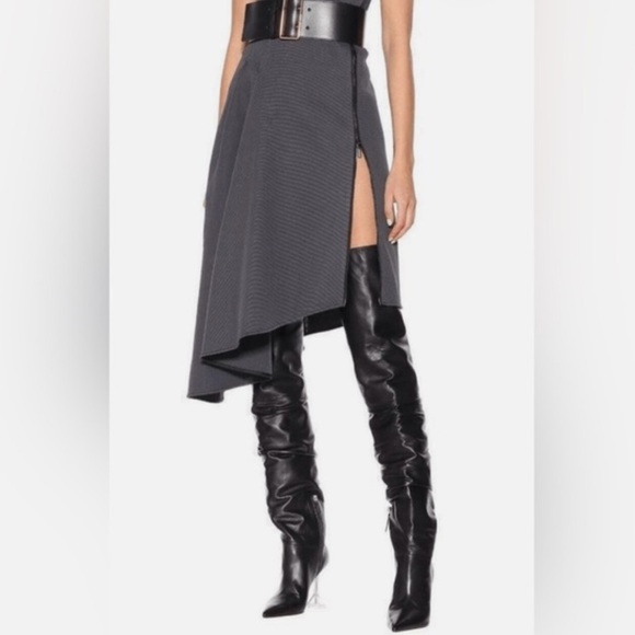 Amina Muaddi Shoes - 🌺AMINA MAUDDI🌺 Olivia 95MM Leather Thigh-High Boots Black Size: 37